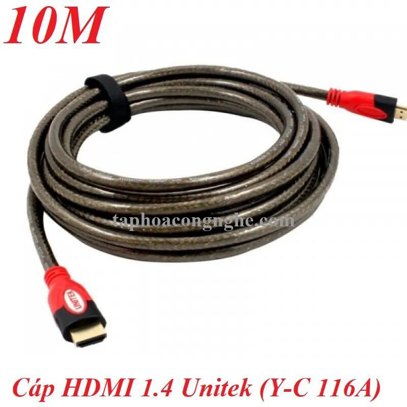 Unitek 97183 Y-C116A 4k chuẩn 1.4 dây tròn 10M Cáp Hdmi chống nhiễu vỏ bọc ngoài bằng nhựa PCI 30097183